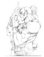 Hawkeye - Pencil Bust Comic Art